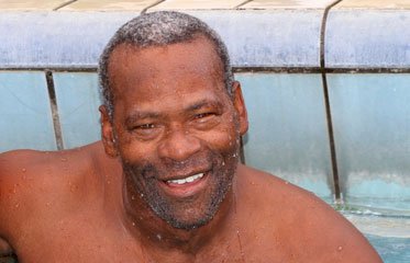 Jacques Sicot, nageur martiniquais lors d’une compétition de natation